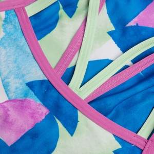 Damen Starback Badeanzug mit digitalem Allover-Print Grün/Pink