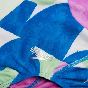 Damen Starback Badeanzug mit digitalem Allover-Print Grün/Pink