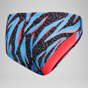 Slip de bain Hommes 5 cm Allover Digital pour Hommes Noir/Bleu picton/Rouge sirène