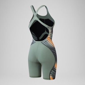 Women's Fastskin LZR Pure Intent 2.0 Openback Kneeskin Green/Orange