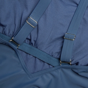 Maillot de bain galbant à encolure carrée et imprimé pour Femmes Bleu épicéa/Bleu délavé