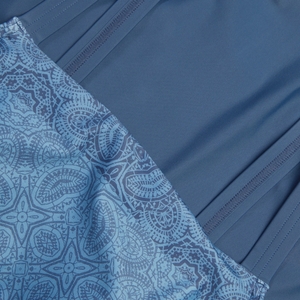 Maillot de bain galbant à encolure carrée et imprimé pour Femmes Bleu épicéa/Bleu délavé