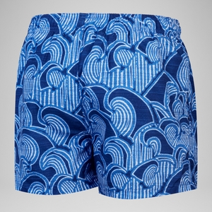 Herren Freizeit-Badeshorts mit Digital-Print, 14 Zoll Blau