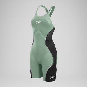 Damen Fastskin LZR Pure Intent 2.0 Kneeskin mit offenem Rücken Grün/Schwarz