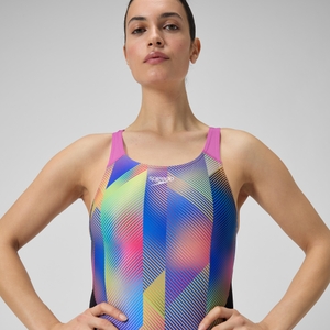 Women's Club Training Allover Digital Rrdbreaker Swimsuit Black/Pink