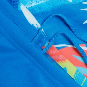 Jungen Aquashorts mit digitalem Allover-Print und V-Schnitt Blau/Gelb
