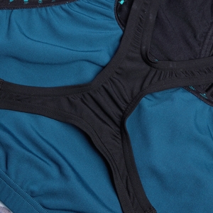 Damen Medalist Badeanzug mit Digital-Print Schwarz/Blau