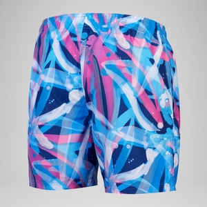 Herren Freizeit-Badeshorts mit Digital-Print, 16 Zoll Pink