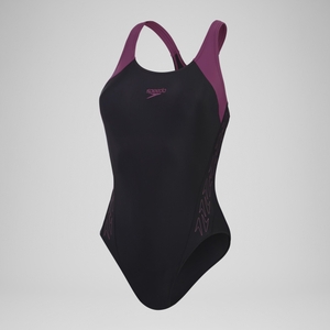 Women's HyperBoom Splice Racerback Swimsuit Black/Purple