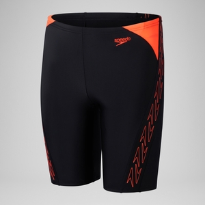 Jungen HyperBoom Schwimmhose mit Passe Schwarz/Rot - 5-6