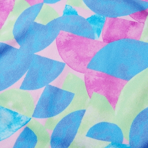 Mädchen Badeanzug mit V-Rücken und digitalem Allover-Print Pink/Blau