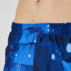 Herren Freizeit-Badeshorts mit Digital-Print, 14 Zoll Blau