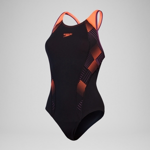 Women's Placement Laneback Swimsuit Black/Red