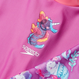 Girls' Printed All-In-One Sun Suit Pink/Purple