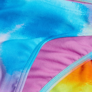 Bas de maillot de bain taille basse femme Allover Digital Rose kiki/Jus de citron/Bleu picton