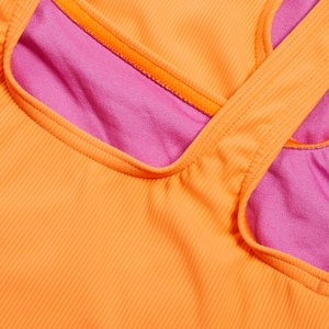 Girls' Textured Swimsuit Orange