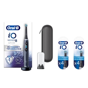 Oral B iO 8 Limited Edition Electric Toothbrush Travel Case Black 2x4 refills