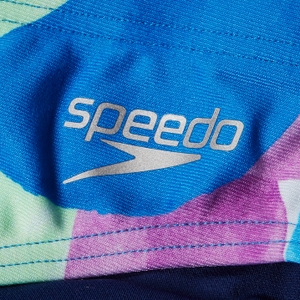 Jungen Badehose mit digitalem Allover-Print, 6,5 cm Grün/Pink