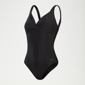 Maillot de bain 1 pièce galbant noué croisé pour Femmes Noir