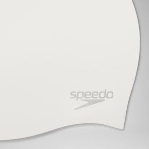 Bonnet de bain uni moulé en silicone Blanc/Argent