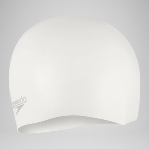 Bonnet de bain uni moulé en silicone Blanc/Argent