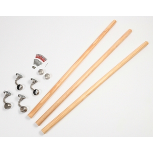 Rothley 40mm Handrail Kit Pine Wood Finish Rails & Brushed Fittings - 3.6m