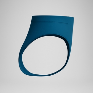 Women's Solid Hi Waist Bikini Bottom Dark Teal