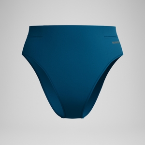 Women's Solid Hi Waist Bikini Bottom Dark Teal