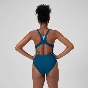 Maillot de bain Femme Solid à col haut sarcelle foncé
