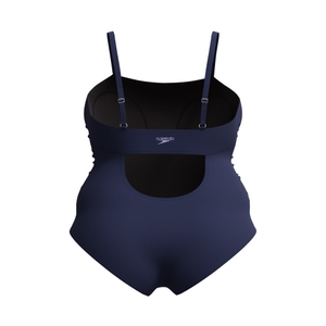 SPEEDO PLUS SOLID SHIRRED 1 PC NAVY