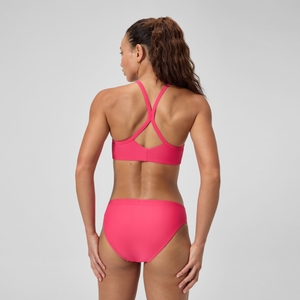 Einfarbiges Racerback-Bikinioberteil Rosa für Damen