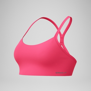Einfarbiges Racerback-Bikinioberteil Rosa für Damen