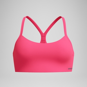 Einfarbiges Racerback-Bikinioberteil Rosa für Damen