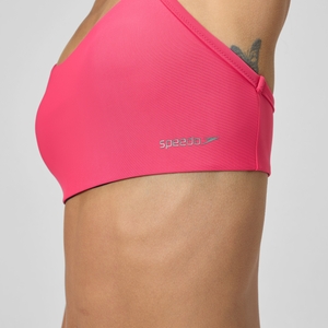 Einfarbiges Racerback-Bikinioberteil Rosa für Damen