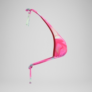 FLU3NTE Bedrucktes Convertible-Bikinioberteil Pink/Koralle für Damen