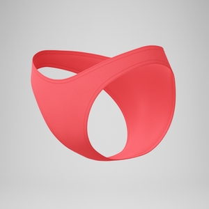Women's Solid Scoop Bottom Coral
