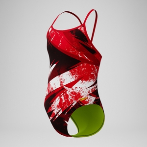 Girls Bolted Flyback One Piece Black/Red