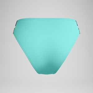 Women's FLU3NTE Logo Elastic Hi Waist Bikini Bottom Turquoise