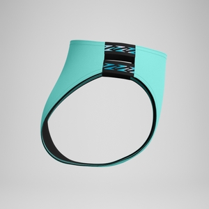 Women's FLU3NTE Logo Elastic Hi Waist Bikini Bottom Turquoise