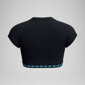 Women's FLU3NTE Logo Elastic Crop Top Black