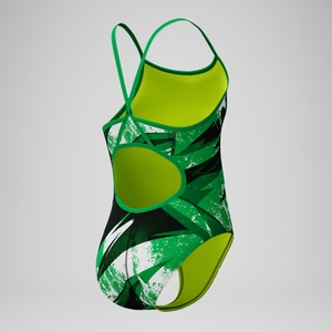 Girls Bolted Flyback One Piece Black/Green