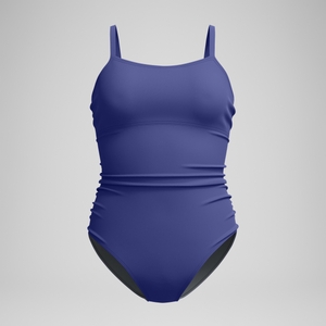 Women's Adjustable Solid Shirred One Piece Purple