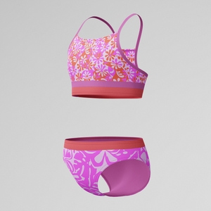 Ensemble bikini à motif imprimé pour filles, violet