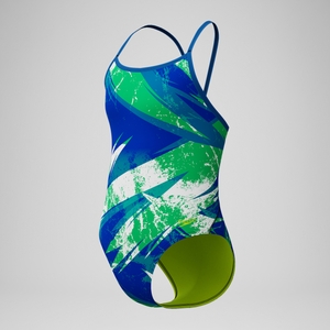Monopièce Bolted Flyback pour filles, bleu/vert