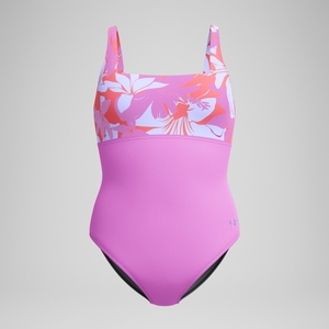 SPEEDO PRINT BLCK SQR NCK 1 PC PURPLE