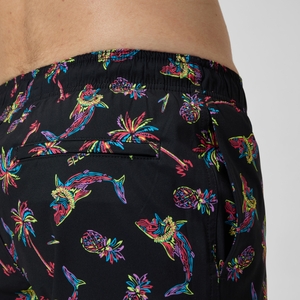 Redondo Edge Bedruckte Badeshorts 40 cm Schwarz/Orange für Herren