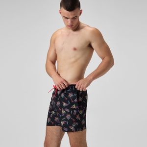 Redondo Edge Bedruckte Badeshorts 40 cm Schwarz/Orange für Herren
