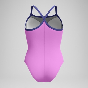Women's Solid Closed Back Hydrobra One Piece Pink/Purple