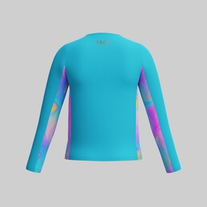 SPEEDO L/S PRNT SPLICE RSHGRD BLUE