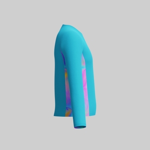 SPEEDO L/S PRNT SPLICE RSHGRD BLUE